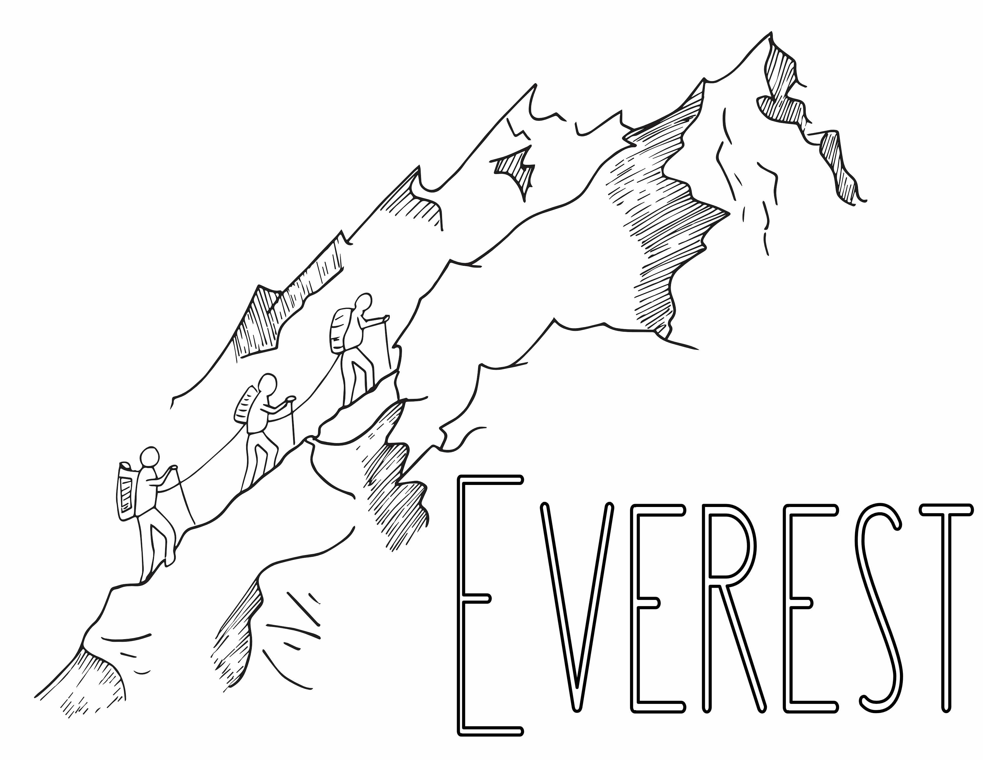 Mt everest coloring pages â stevie doodles