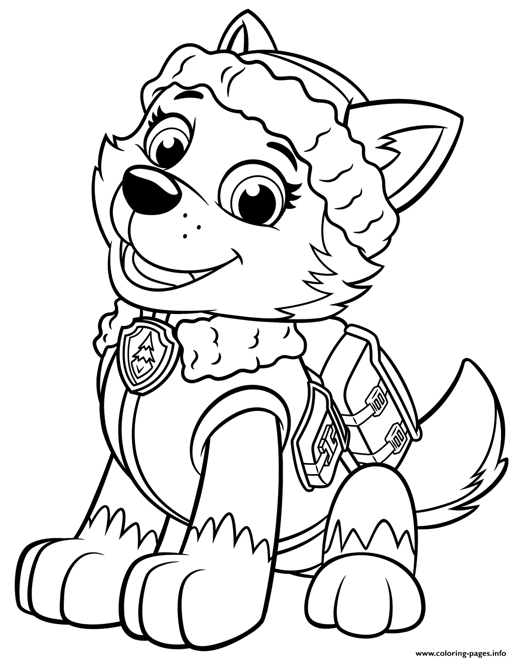 Paw patrol everest coloring page printable