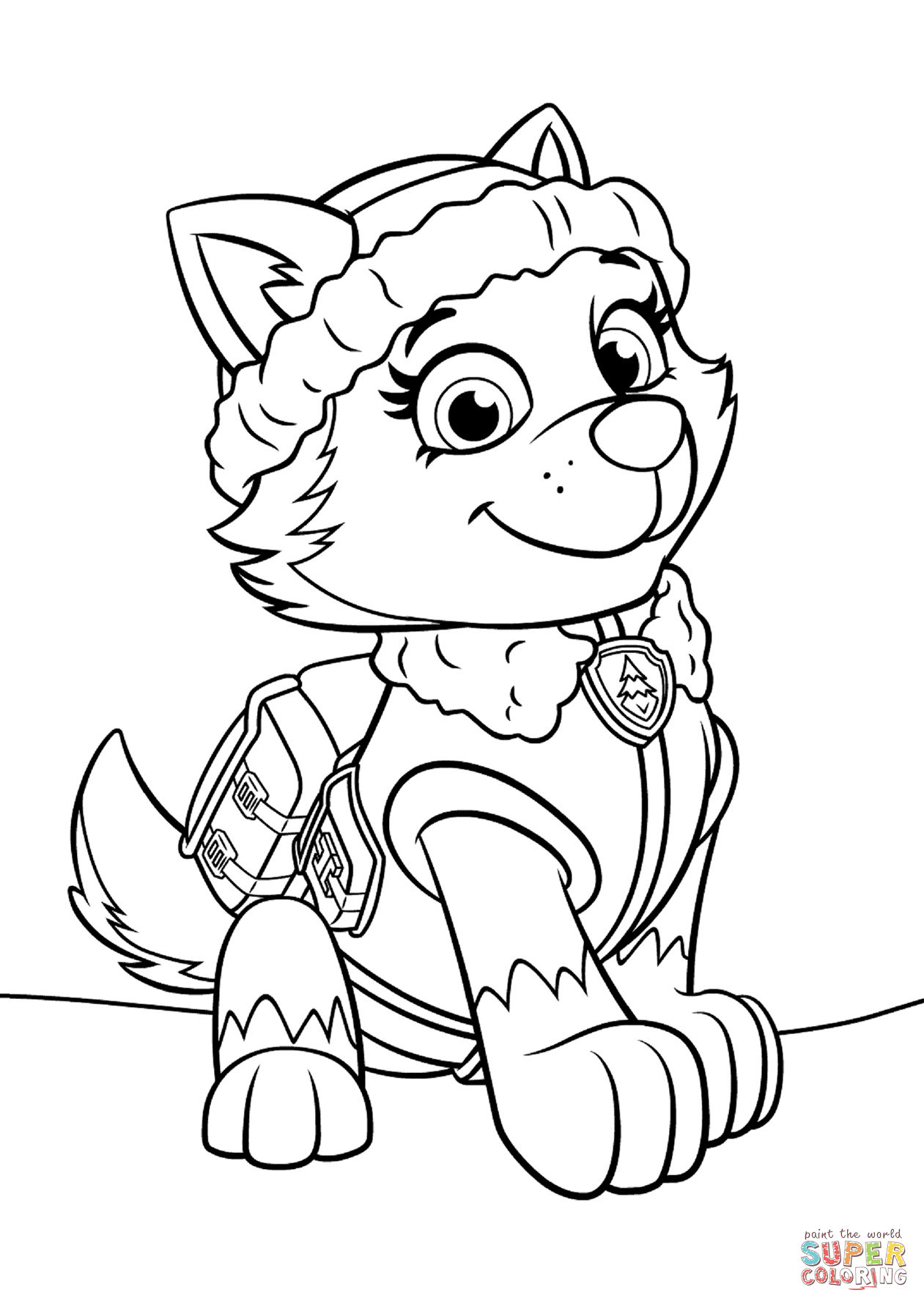 Paw patrol everest coloring page free printable coloring pages