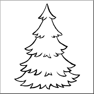 Clip art evergreen tree bw i