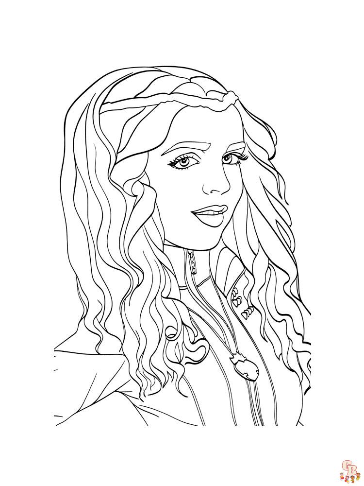 Descendants coloring pages free and printable for kids