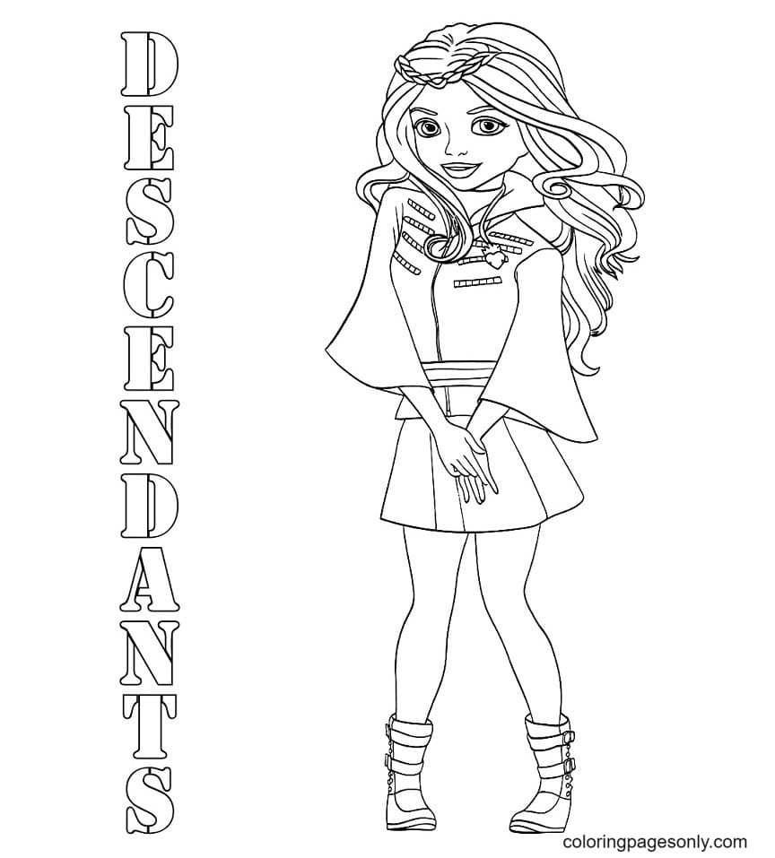 Mal and evie coloring pages printable for free download