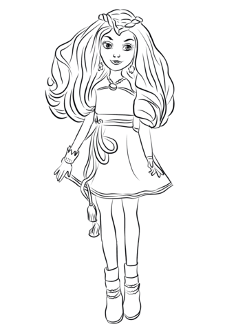 Evie from descendants wicked world coloring page free printable coloring pages