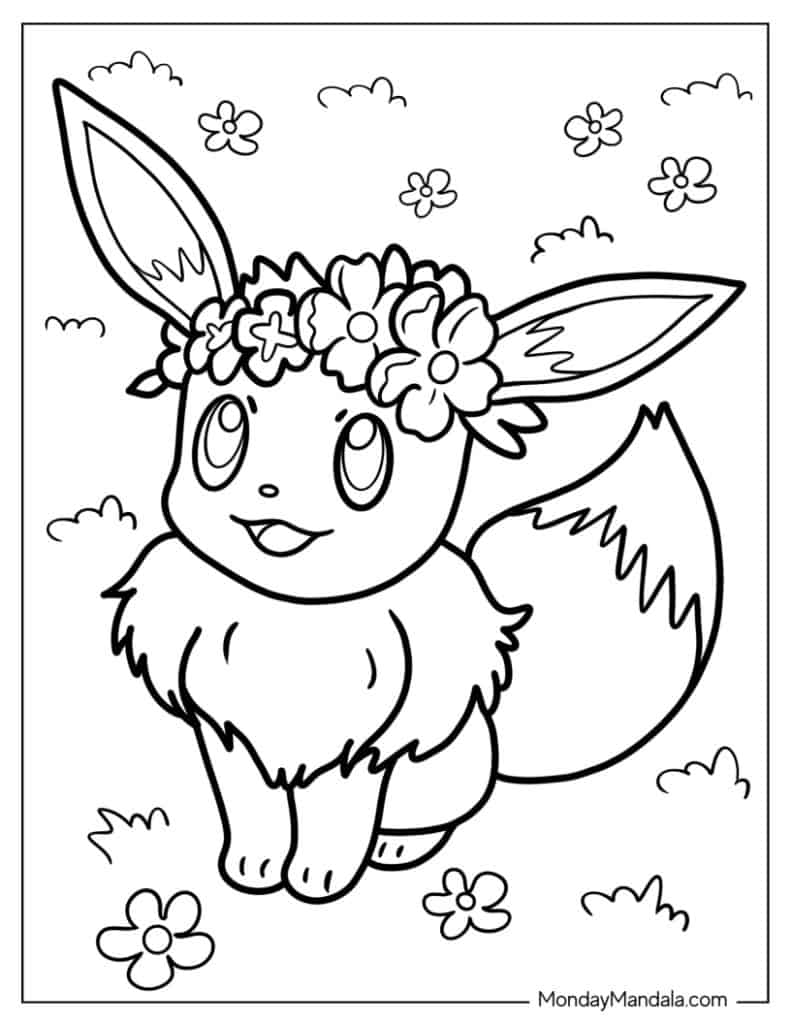 Eevee coloring pages free pdf printables