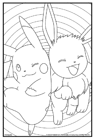 Pokemon pikachu and eevee coloring page