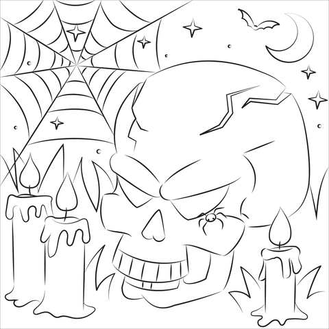 Evil skull coloring page free printable coloring pages