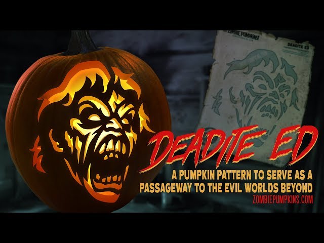 Evil dead deadite ed pumpkin pattern by zombiepumpkins