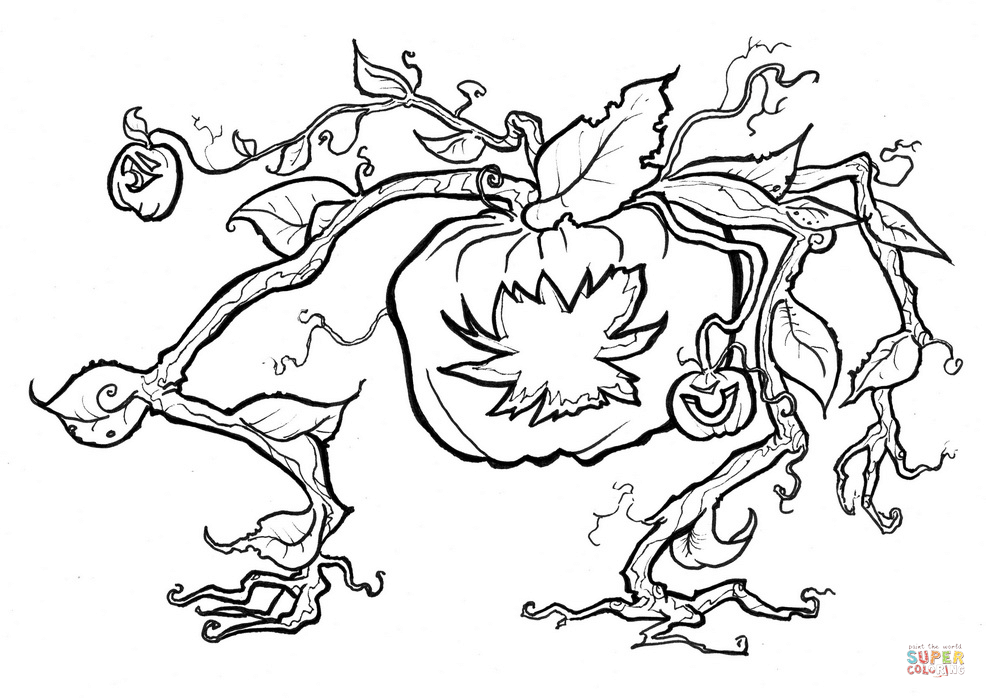 Evil pumpkin coloring page free printable coloring pages