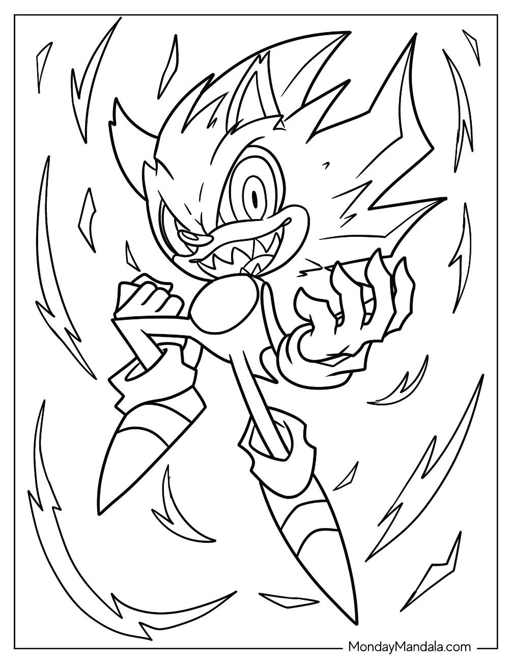 Super sonic coloring pages free pdf printables