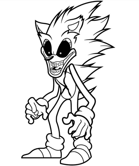 Sonic exe coloring pages printable for free download