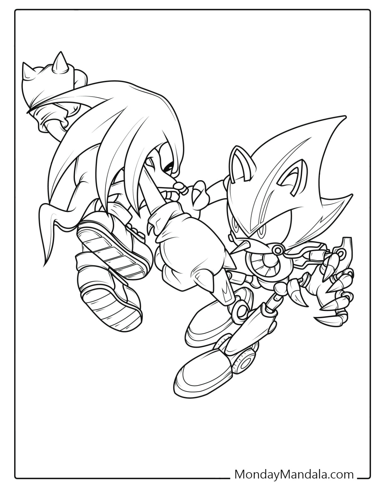 Metal sonic coloring pages free pdf printables