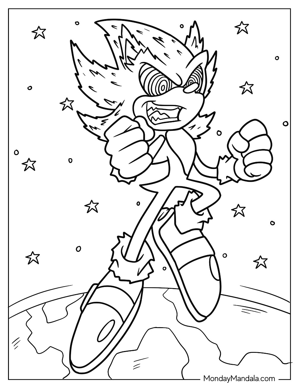 Super sonic coloring pages free pdf printables