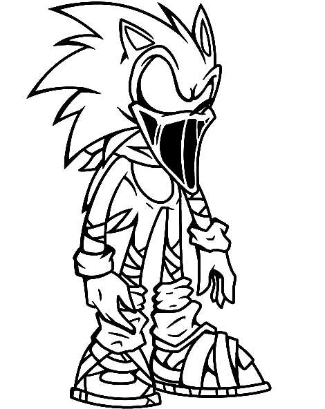 Sonic exe coloring pages printable for free download