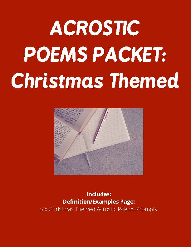 Acrostic poem packet