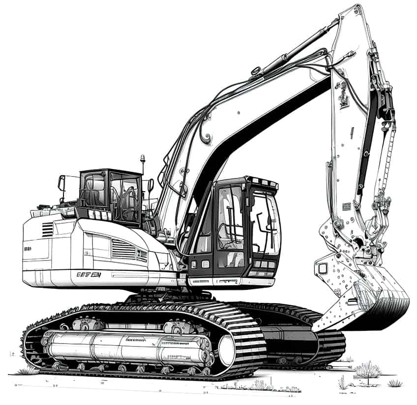 Excavator coloring pages