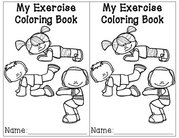 Exercise study coloring books by preschool productions tpt