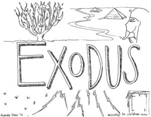 Book of exodus bible coloring page for children