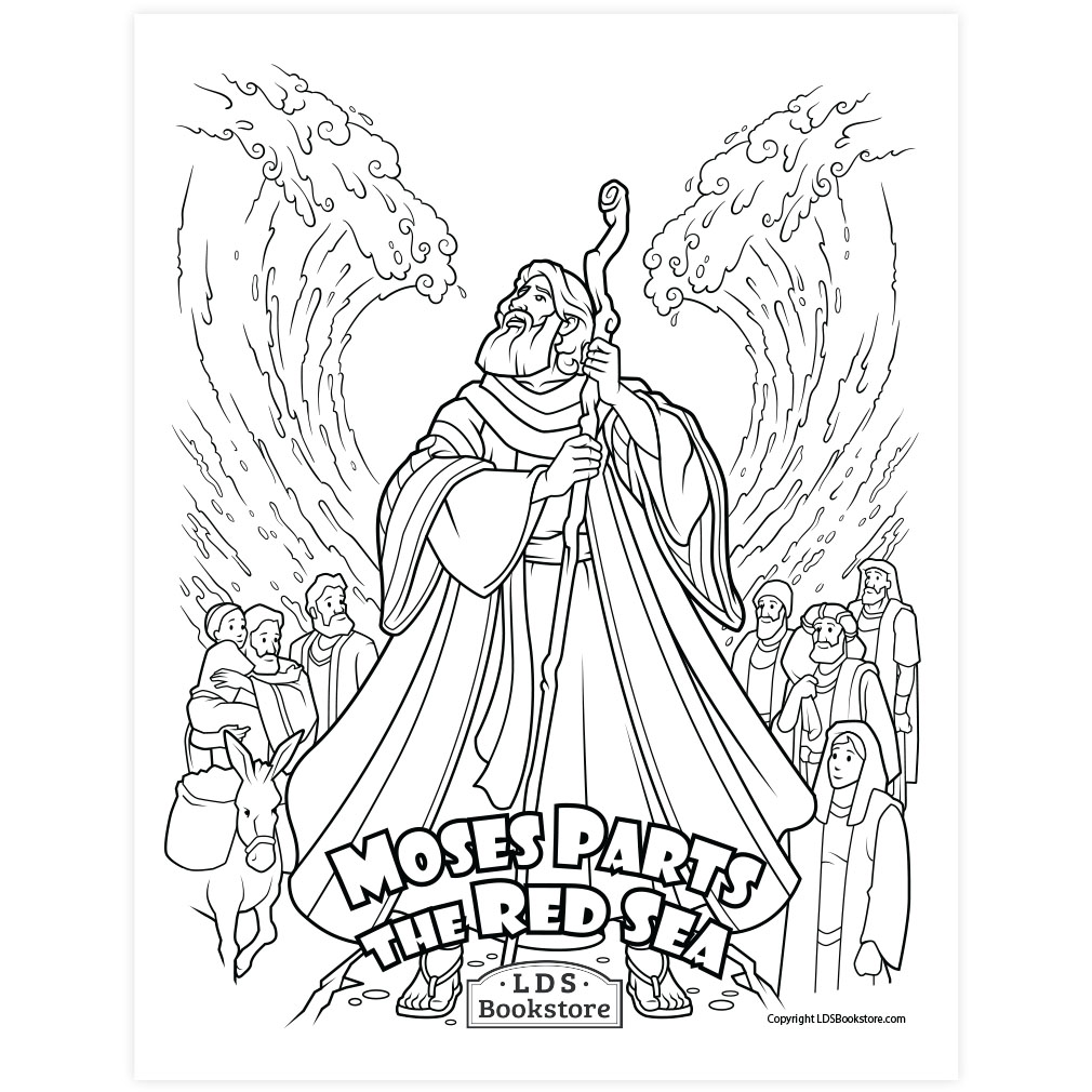 Moses parts the red sea coloring page