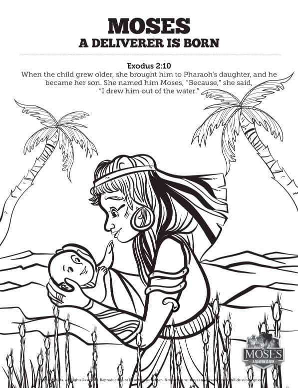 Exodus baby moses sunday school coloring pages â