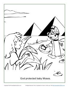 God protected baby moses coloring page bible coloring pages baby moses childrens bible activities