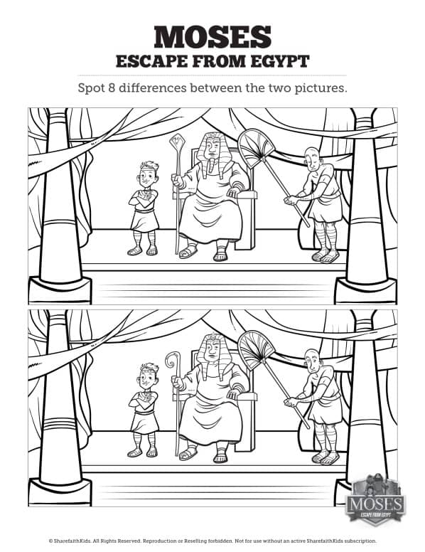 Exodus moses escapes from egypt sunday school coloring pages â