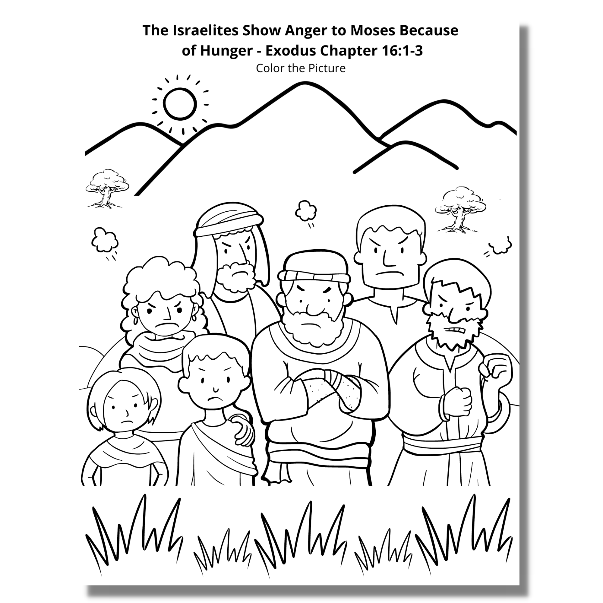 Moses leads the israelites in the wilderness coloring pages â at home with zan printables