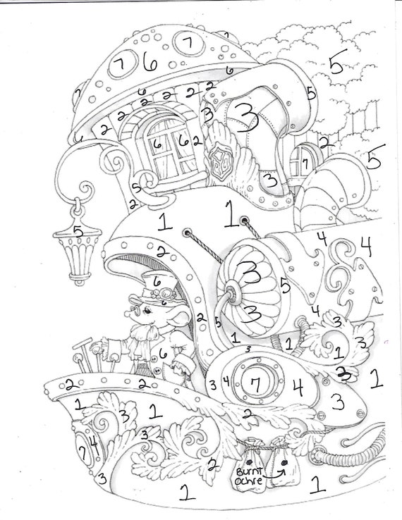 Nice little town color by numbers for adults coloring page tatiana bogema stolova paint by numbers kit lisa brando extreme coloring color