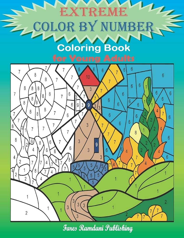 Extreme color by number coloring book for young adults extreme challenges to complete and color for