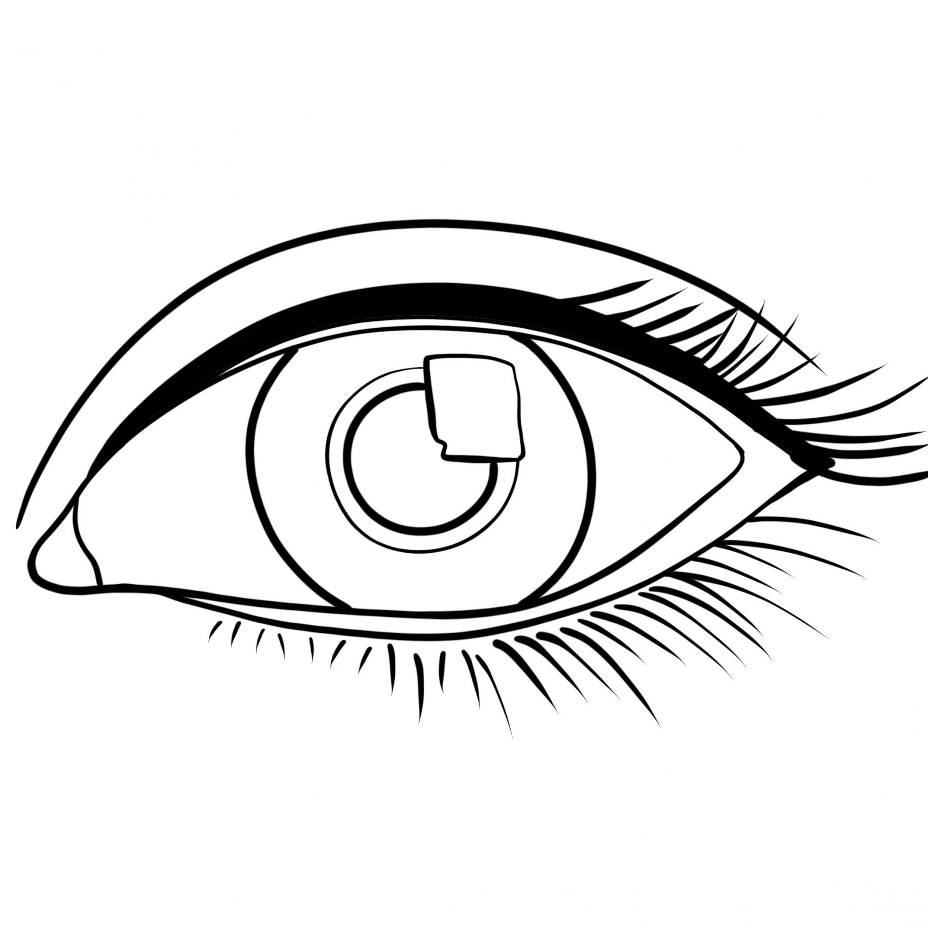 Free female eye coloring page