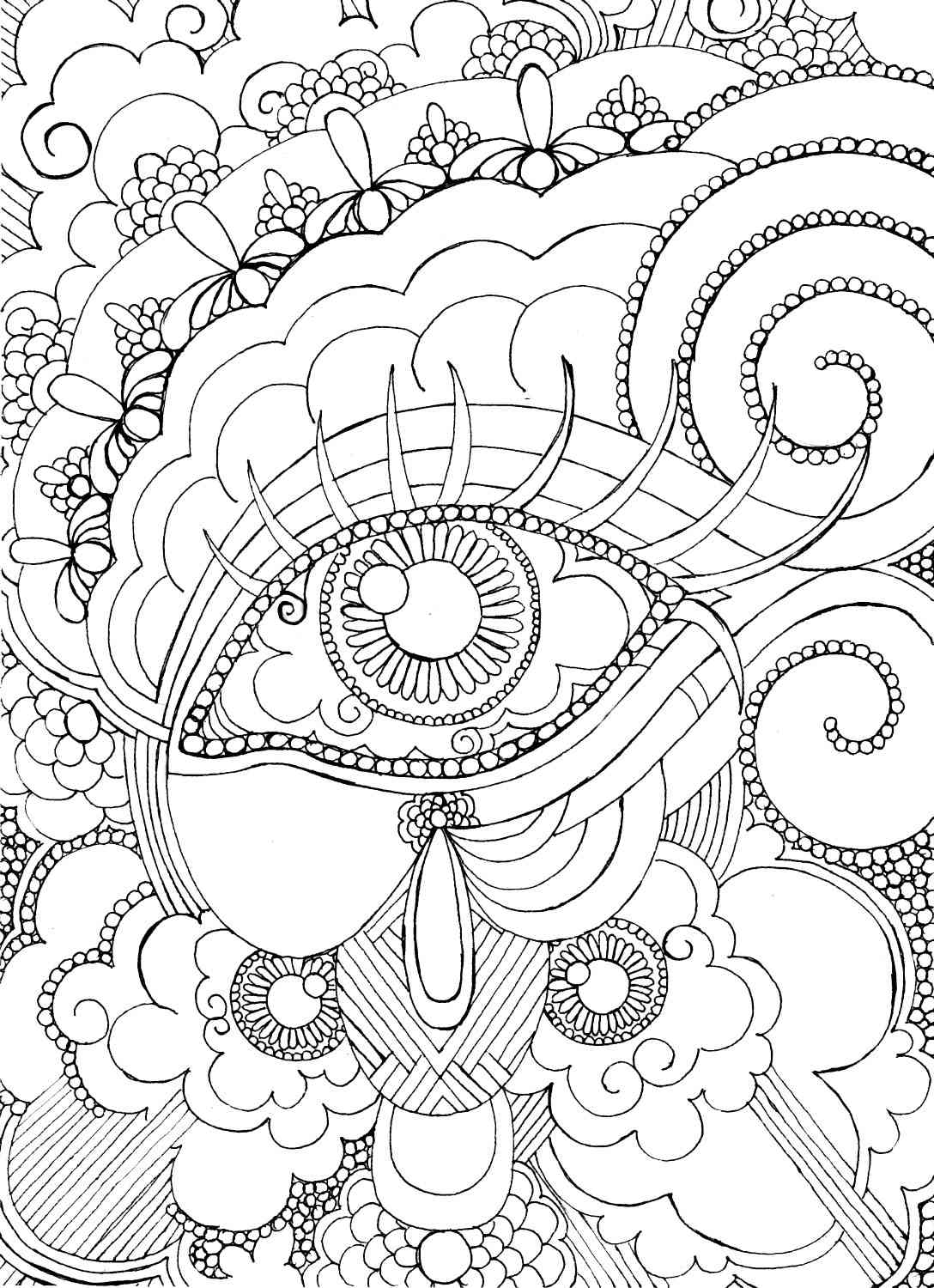 Eyes coloring pages for adults