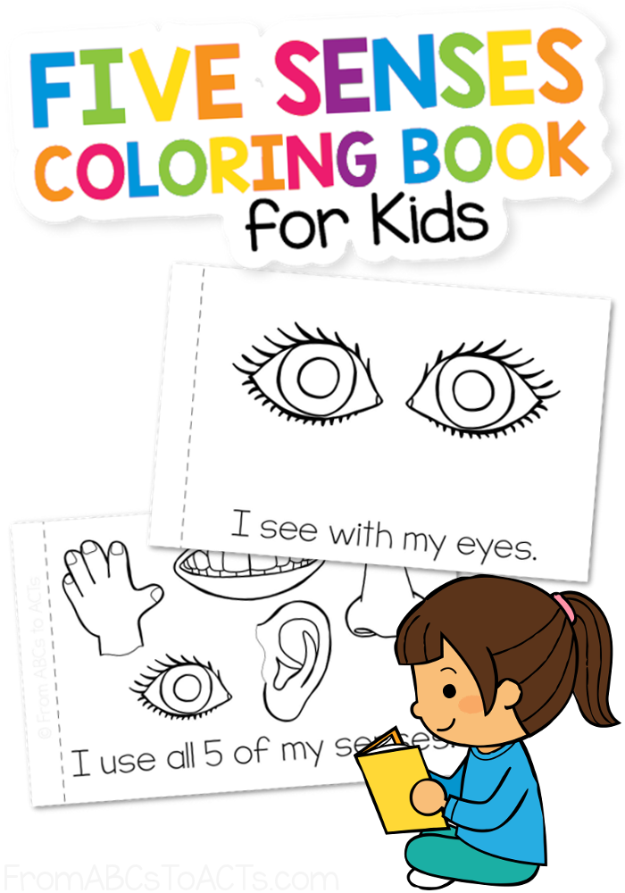 Five senses coloring book