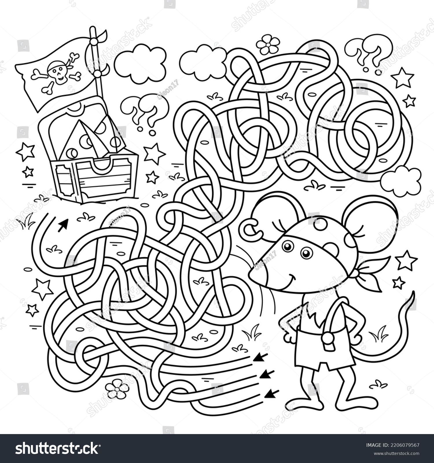 Maze labyrinth game puzzle tangled road stock vector royalty free