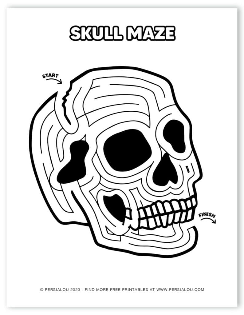 Free halloween printable maze worksheets for kids and adults