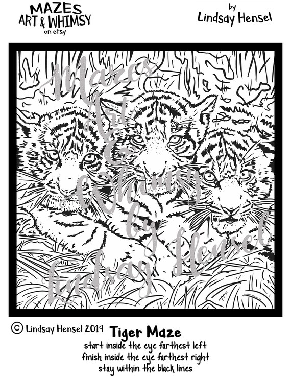 Printable tiger maze