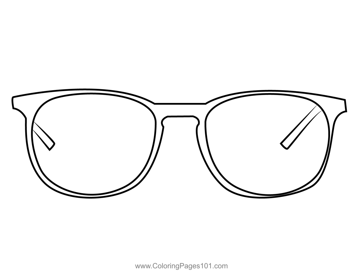 Glasses coloring page for kids