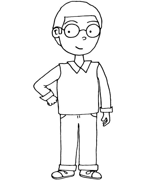 Man with glasses coloring page father