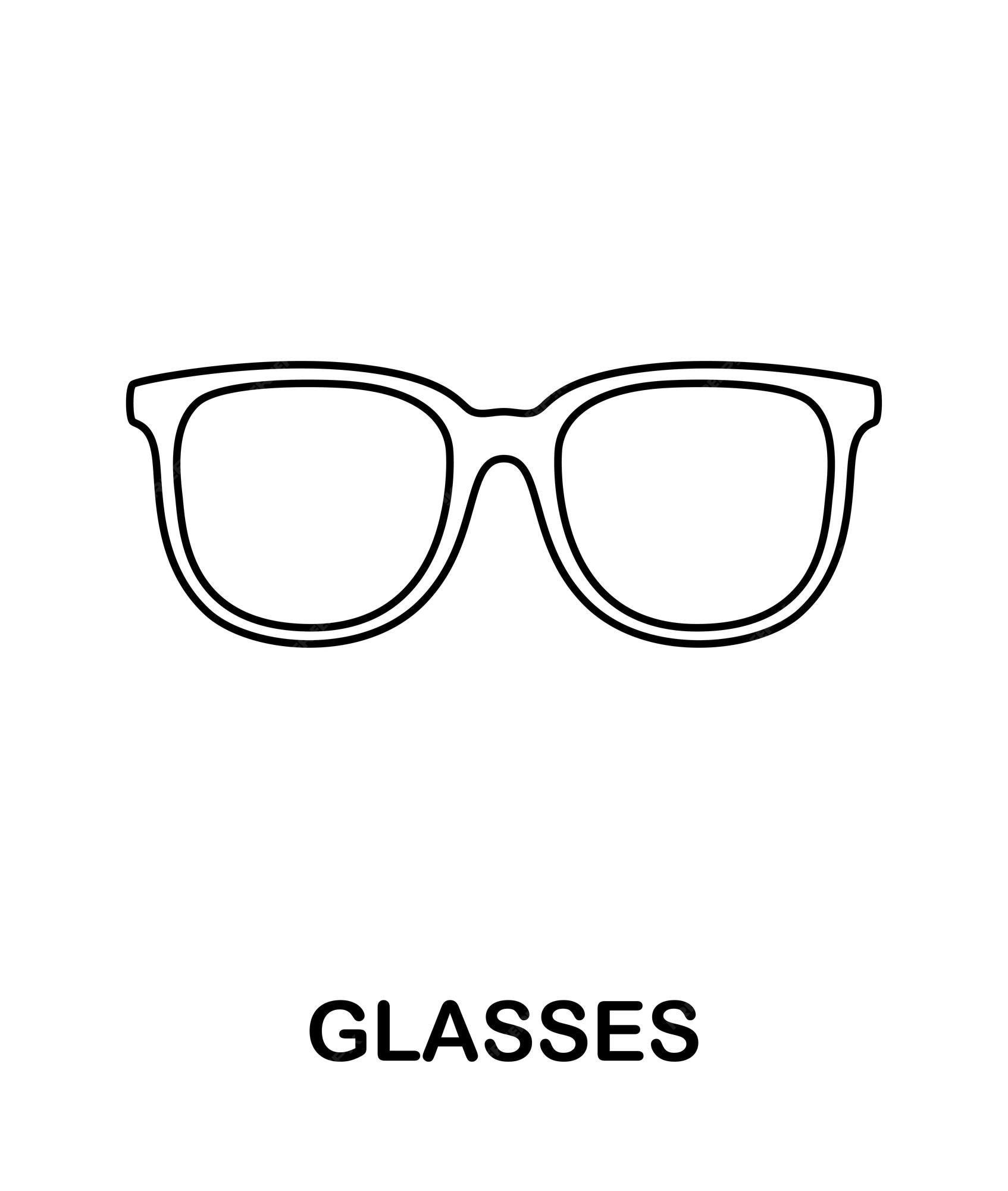 Premium vector coloring page with glasses for kids