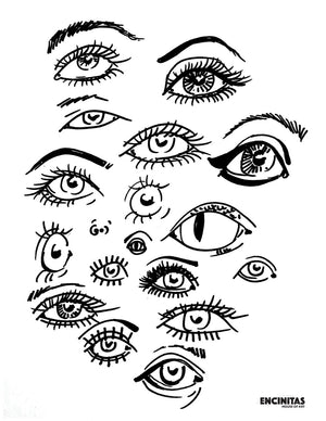 Funky eyes coloring page â encinitas house of art