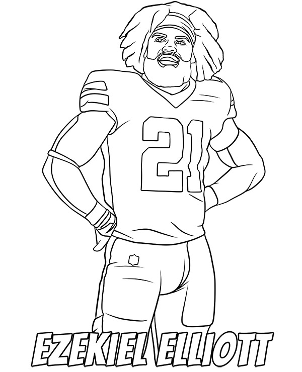 Ezekiel elliot coloring sheet nfl