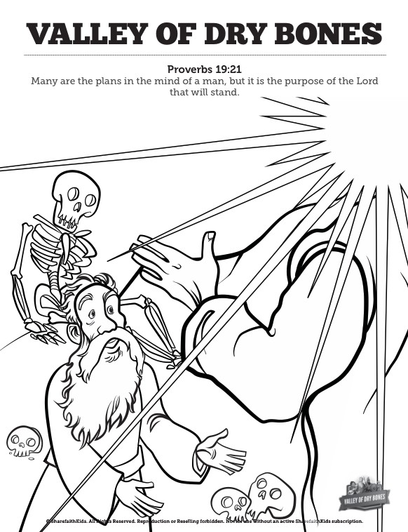 Ezekiel valley of dry bones sunday school coloring pages clover media