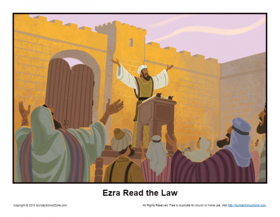 Free printable ezra and the law bible activities on sunday school zone