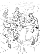 Ezra reading the torah scroll coloring page free printable coloring pages