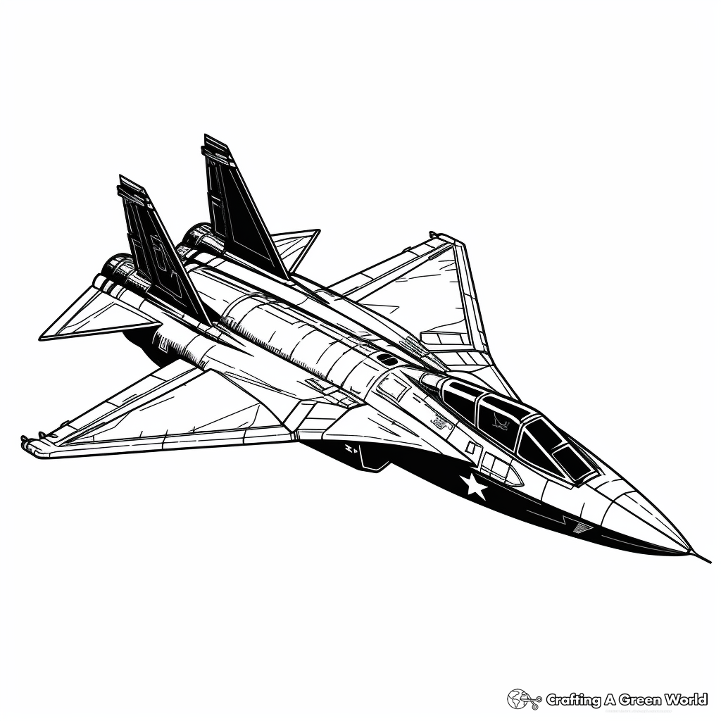 Realistic fighter jet coloring pages