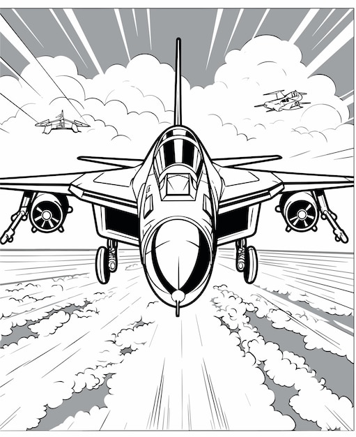 Page jet coloring pages free images