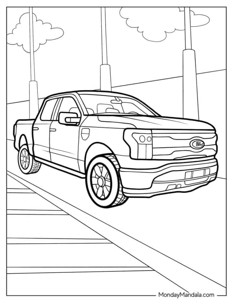 Truck coloring pages free pdf printables