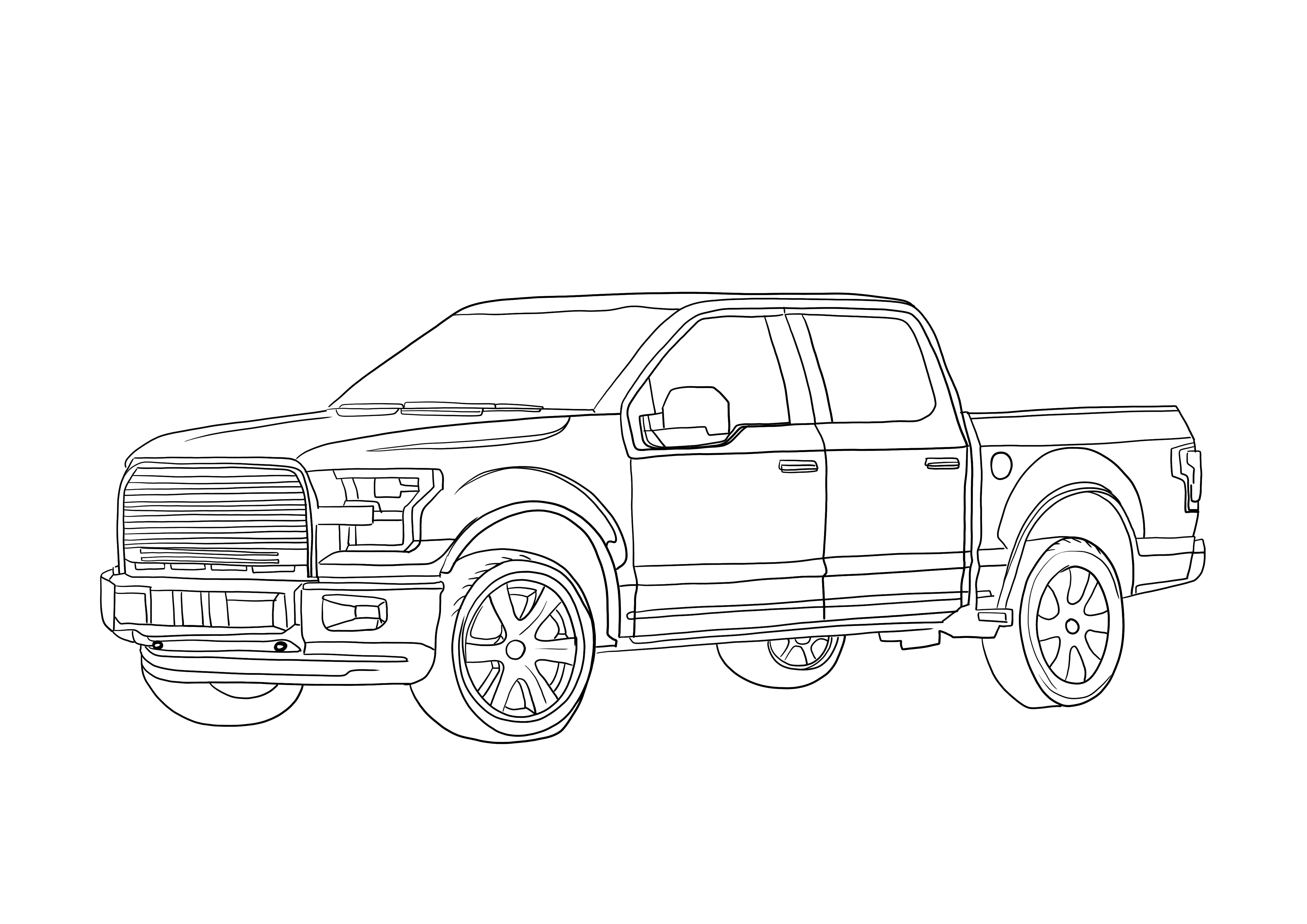 Ford f pickup truck free coloring page for kids