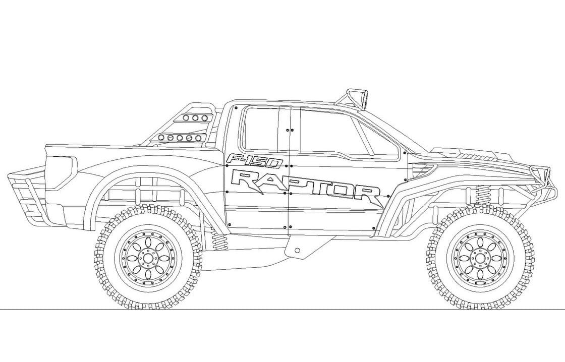 Ford raptor truck coloring page