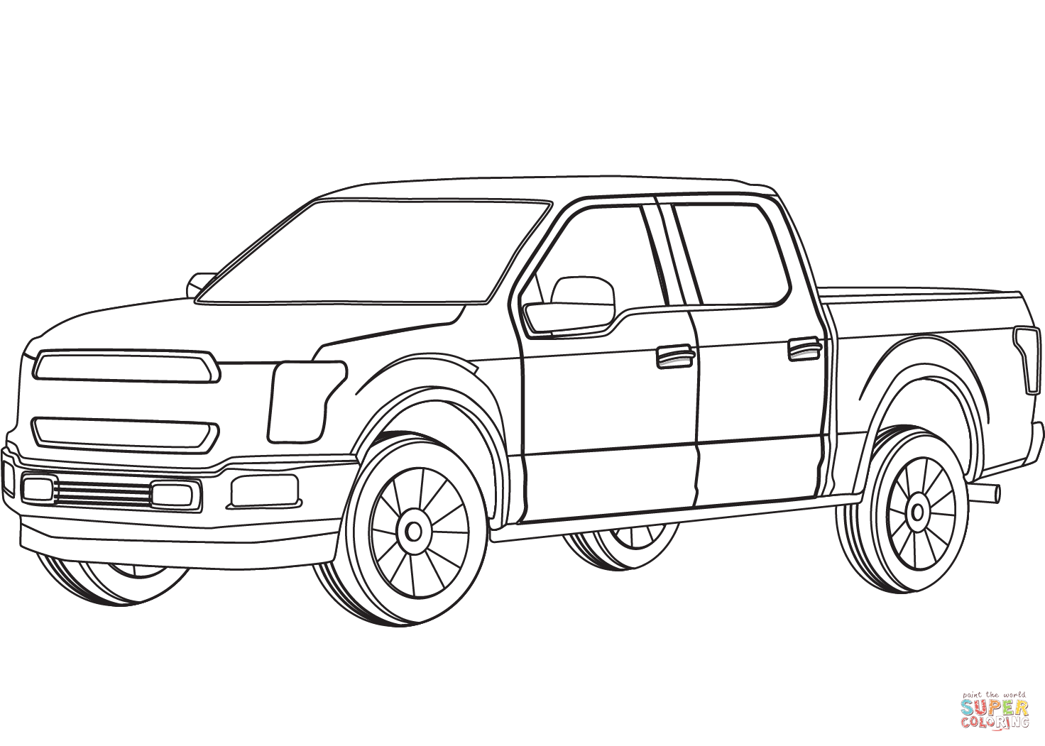 Pickup truck coloring page free printable coloring pages