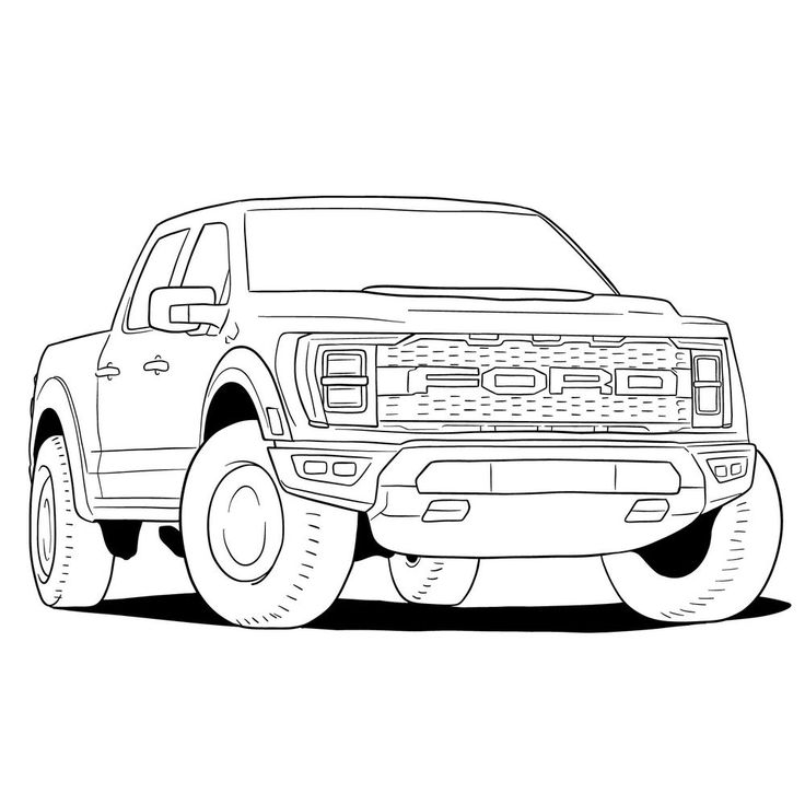 How to draw a ford f