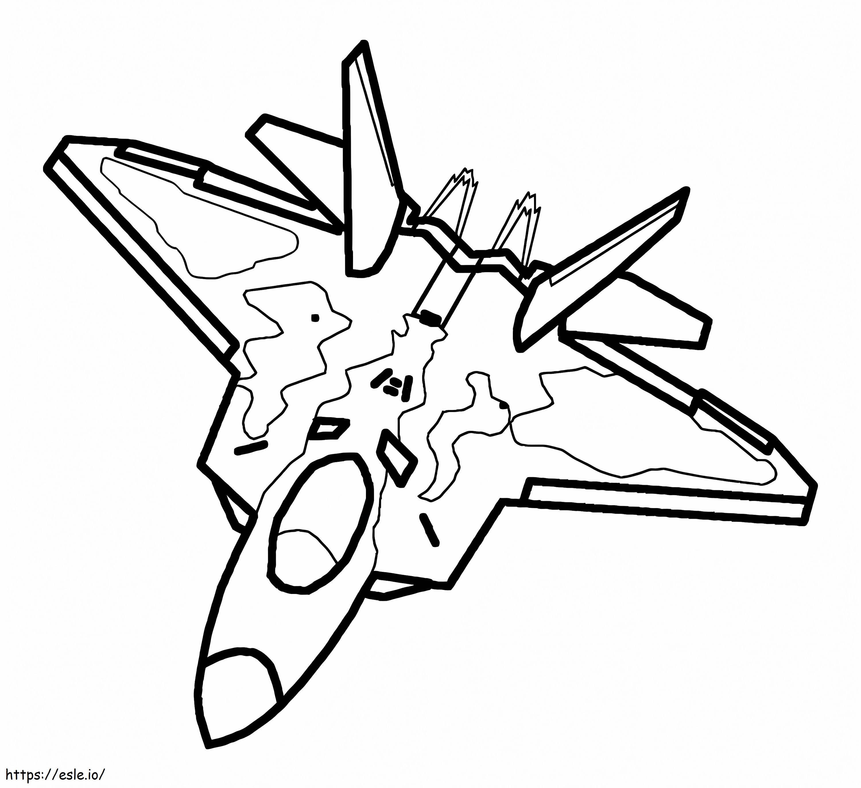 Military fighter jet coloring page